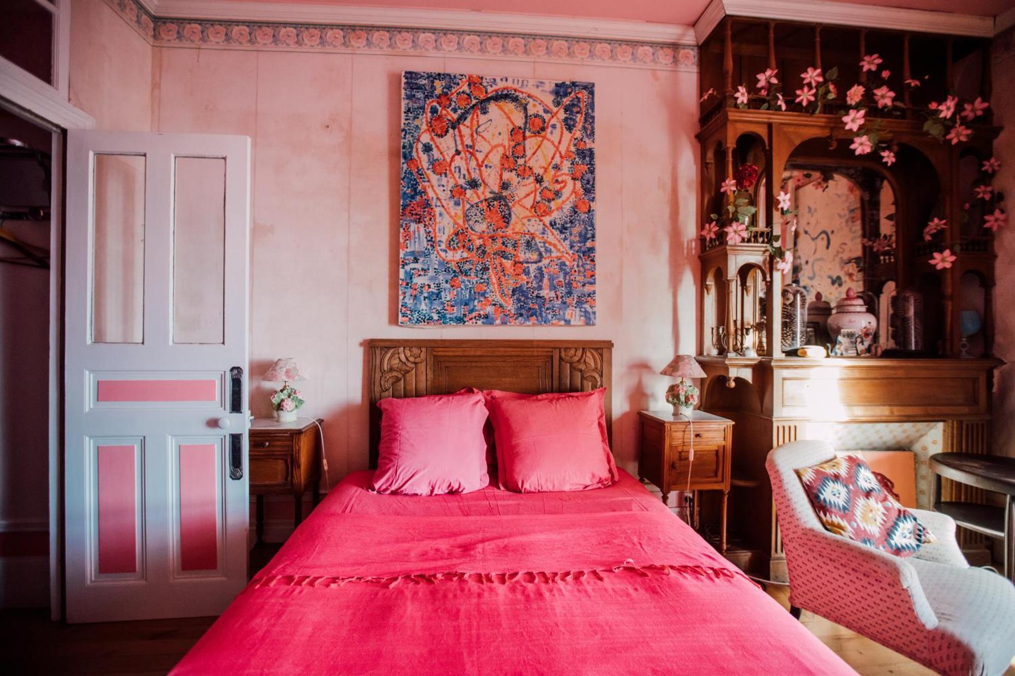 La Villa Louis, La Chambre Rose, Maison D'Hotes Vue Mer, Lion-sur-Mer Luaran gambar