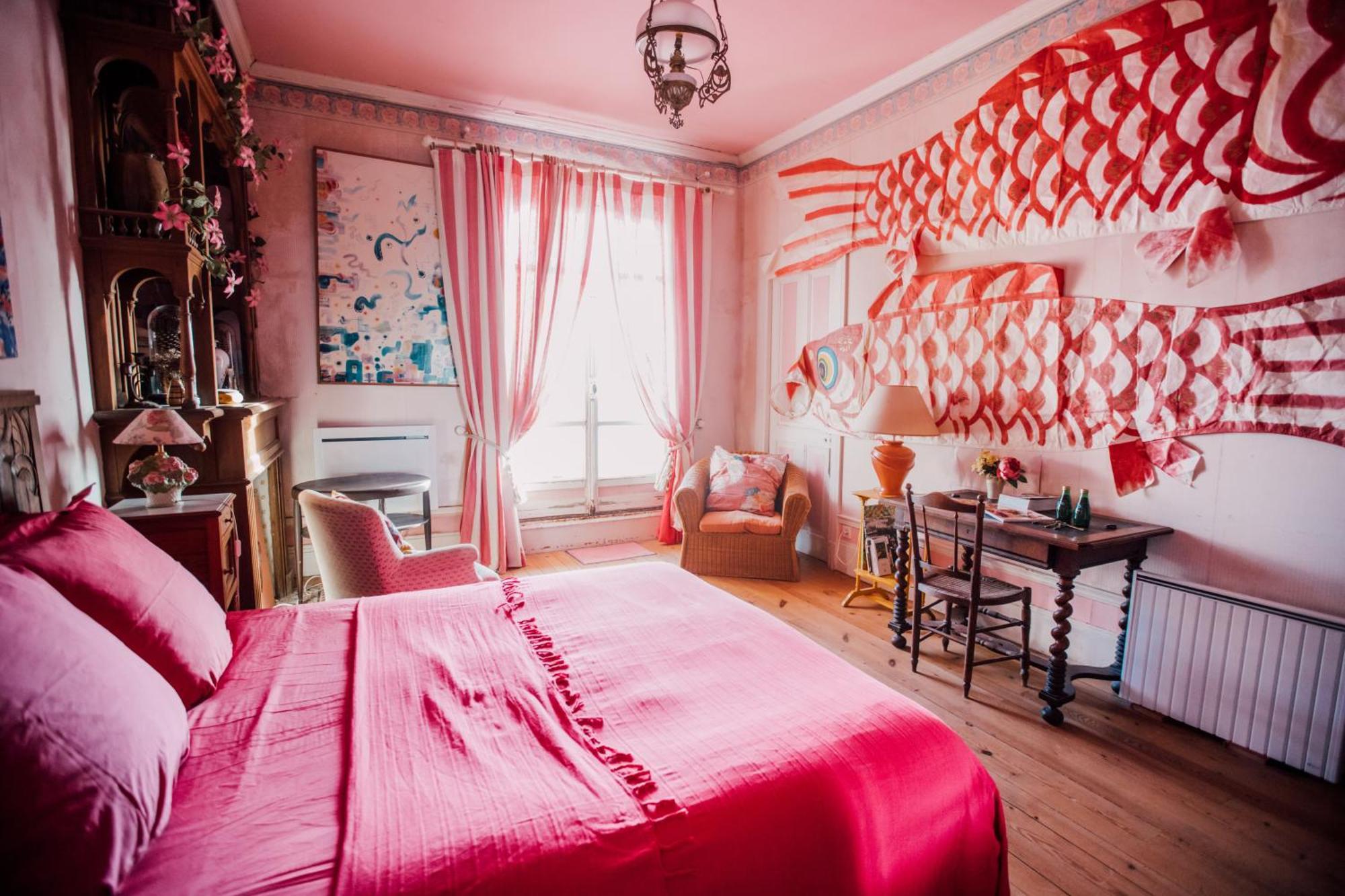 La Villa Louis, La Chambre Rose, Maison D'Hotes Vue Mer, Lion-sur-Mer Luaran gambar